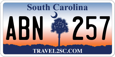 SC license plate ABN257