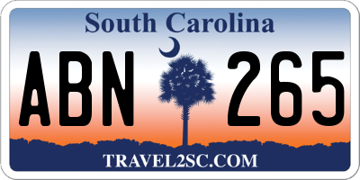 SC license plate ABN265