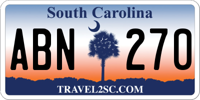 SC license plate ABN270