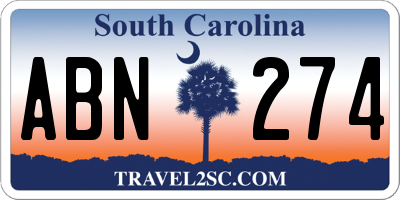 SC license plate ABN274