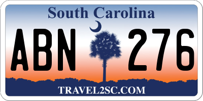 SC license plate ABN276