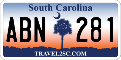 SC license plate ABN281