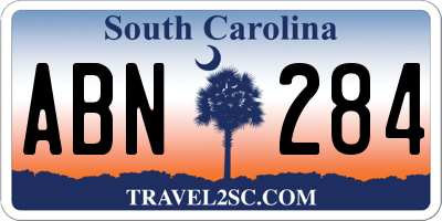 SC license plate ABN284