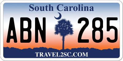 SC license plate ABN285