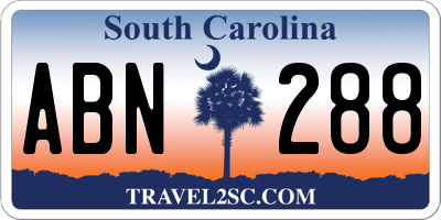 SC license plate ABN288