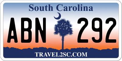 SC license plate ABN292