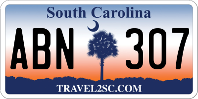 SC license plate ABN307