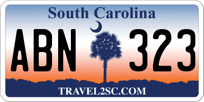 SC license plate ABN323