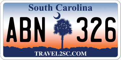 SC license plate ABN326