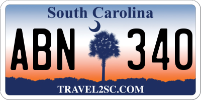 SC license plate ABN340