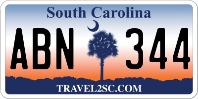 SC license plate ABN344