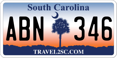 SC license plate ABN346