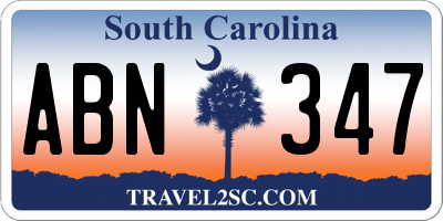 SC license plate ABN347