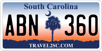 SC license plate ABN360