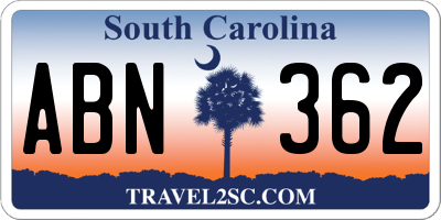 SC license plate ABN362