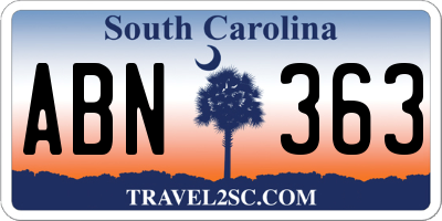 SC license plate ABN363