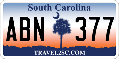 SC license plate ABN377