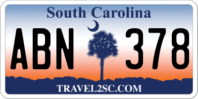 SC license plate ABN378