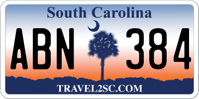 SC license plate ABN384