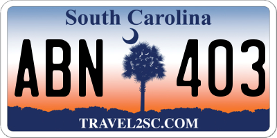 SC license plate ABN403