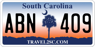 SC license plate ABN409