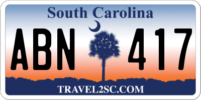 SC license plate ABN417