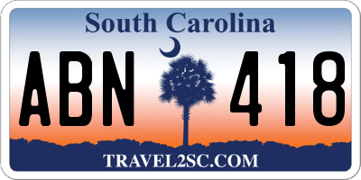 SC license plate ABN418