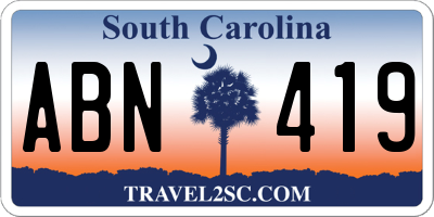 SC license plate ABN419