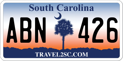 SC license plate ABN426