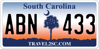 SC license plate ABN433