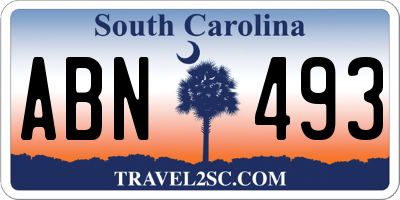 SC license plate ABN493