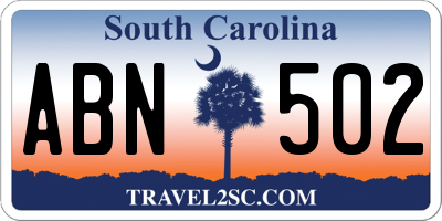 SC license plate ABN502