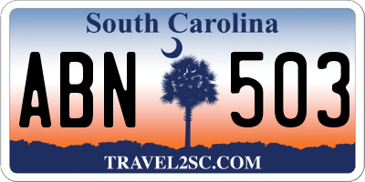 SC license plate ABN503