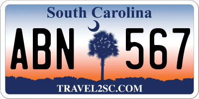 SC license plate ABN567