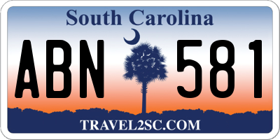 SC license plate ABN581