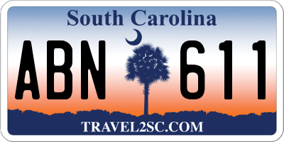 SC license plate ABN611