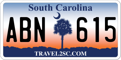 SC license plate ABN615