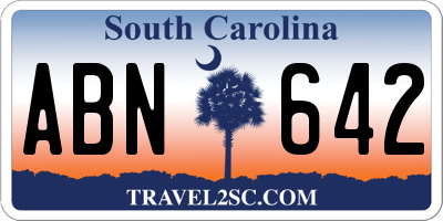 SC license plate ABN642