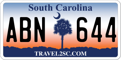 SC license plate ABN644