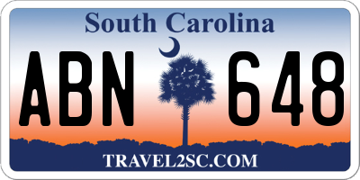 SC license plate ABN648