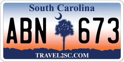 SC license plate ABN673