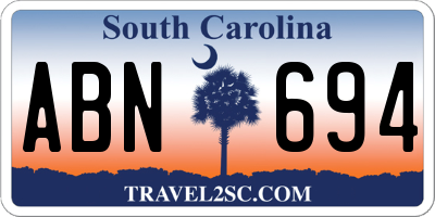 SC license plate ABN694