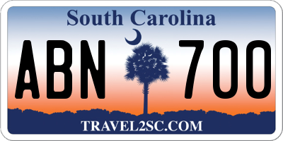 SC license plate ABN700