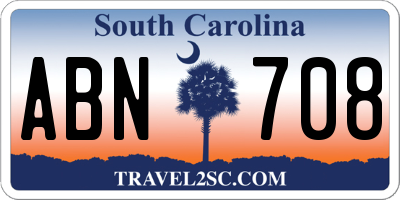 SC license plate ABN708
