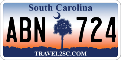 SC license plate ABN724