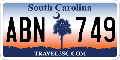 SC license plate ABN749