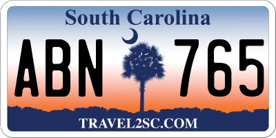 SC license plate ABN765