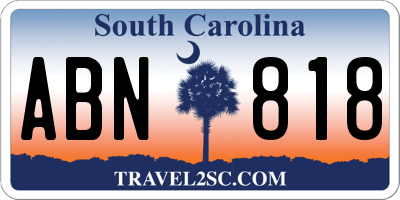 SC license plate ABN818
