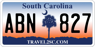SC license plate ABN827