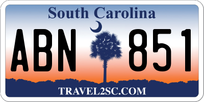 SC license plate ABN851